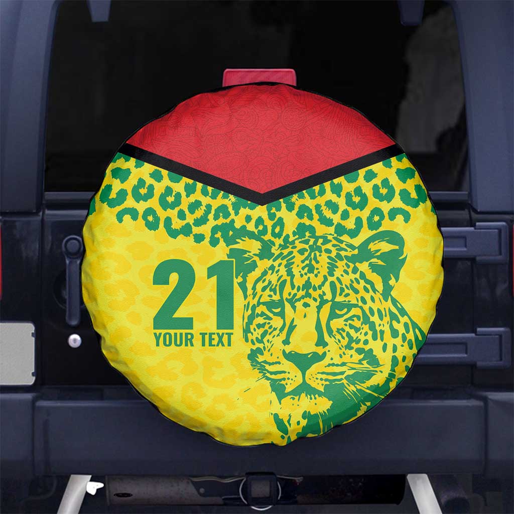 Custom Guyana Golden Jaguars Spare Tire Cover Heritage Flame Edition - Wonder Print Shop