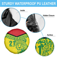 Custom Guyana Golden Jaguars Spare Tire Cover Heritage Flame Edition - Wonder Print Shop