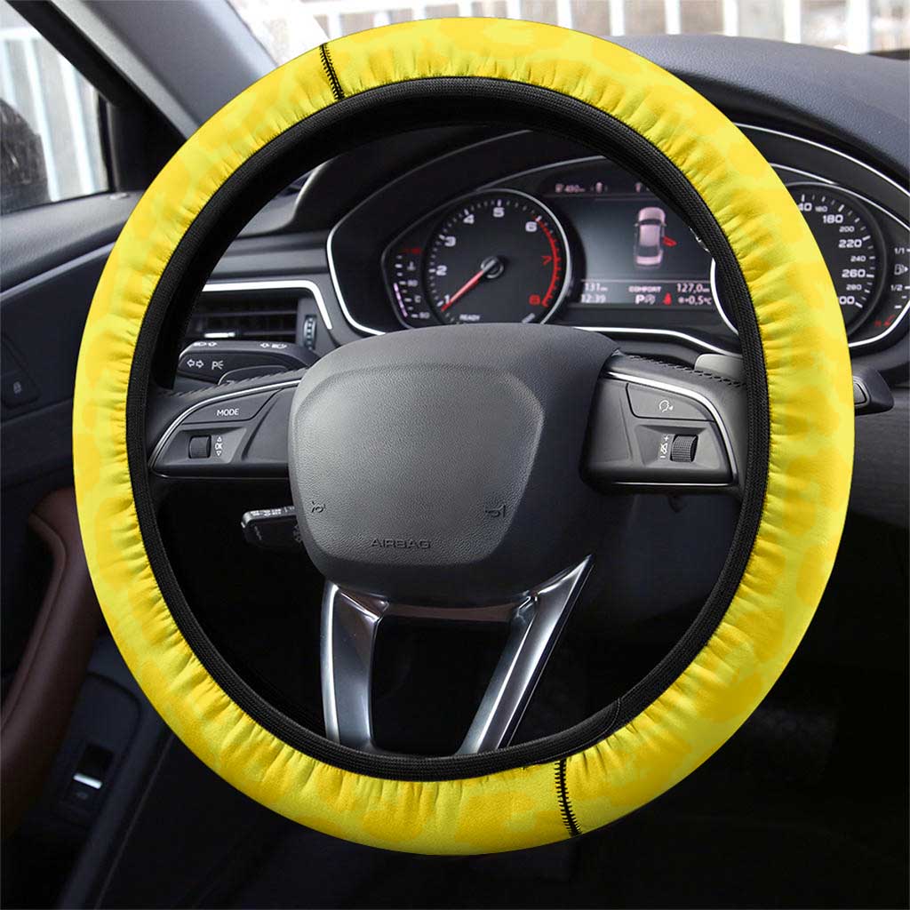 Guyana Golden Jaguars Steering Wheel Cover Heritage Flame Edition - Wonder Print Shop