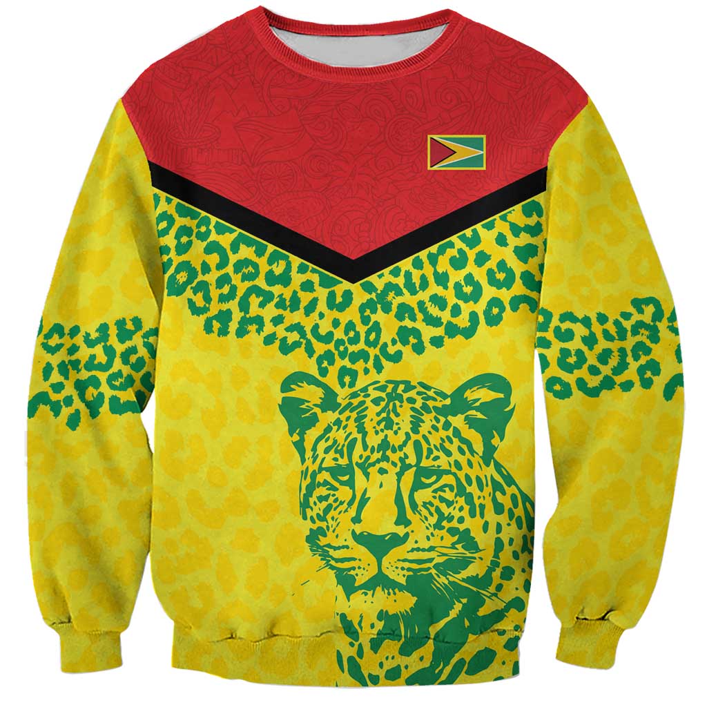 Custom Guyana Golden Jaguars Sweatshirt Heritage Flame Edition - Wonder Print Shop