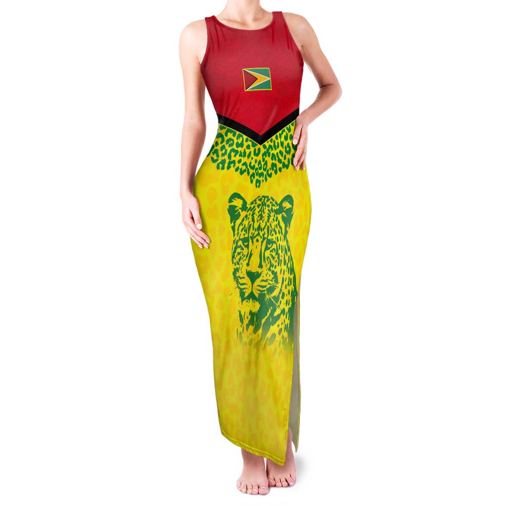 Custom Guyana Golden Jaguars Tank Maxi Dress Heritage Flame Edition - Wonder Print Shop
