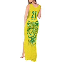Custom Guyana Golden Jaguars Tank Maxi Dress Heritage Flame Edition - Wonder Print Shop