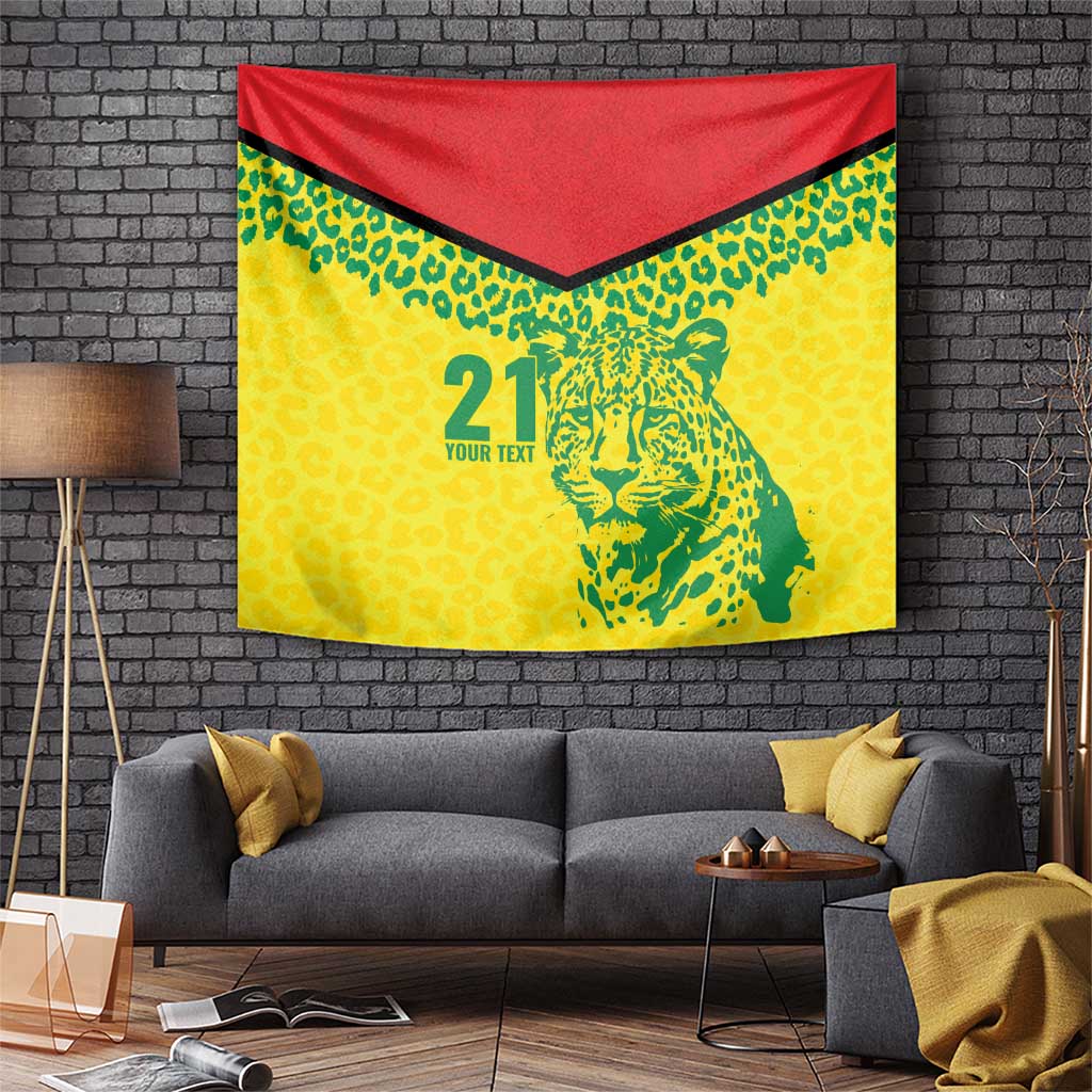 Custom Guyana Golden Jaguars Tapestry Heritage Flame Edition - Wonder Print Shop