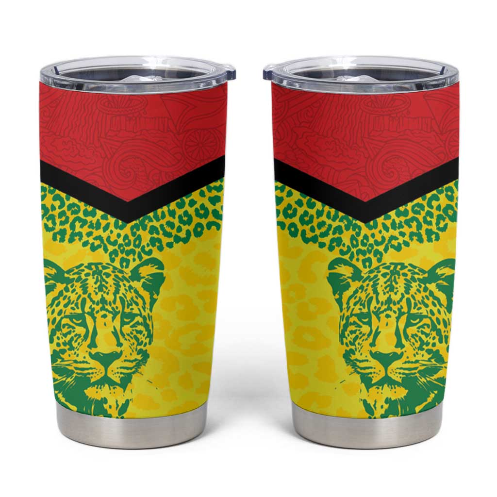 Custom Guyana Golden Jaguars Tumbler Cup Heritage Flame Edition - Wonder Print Shop