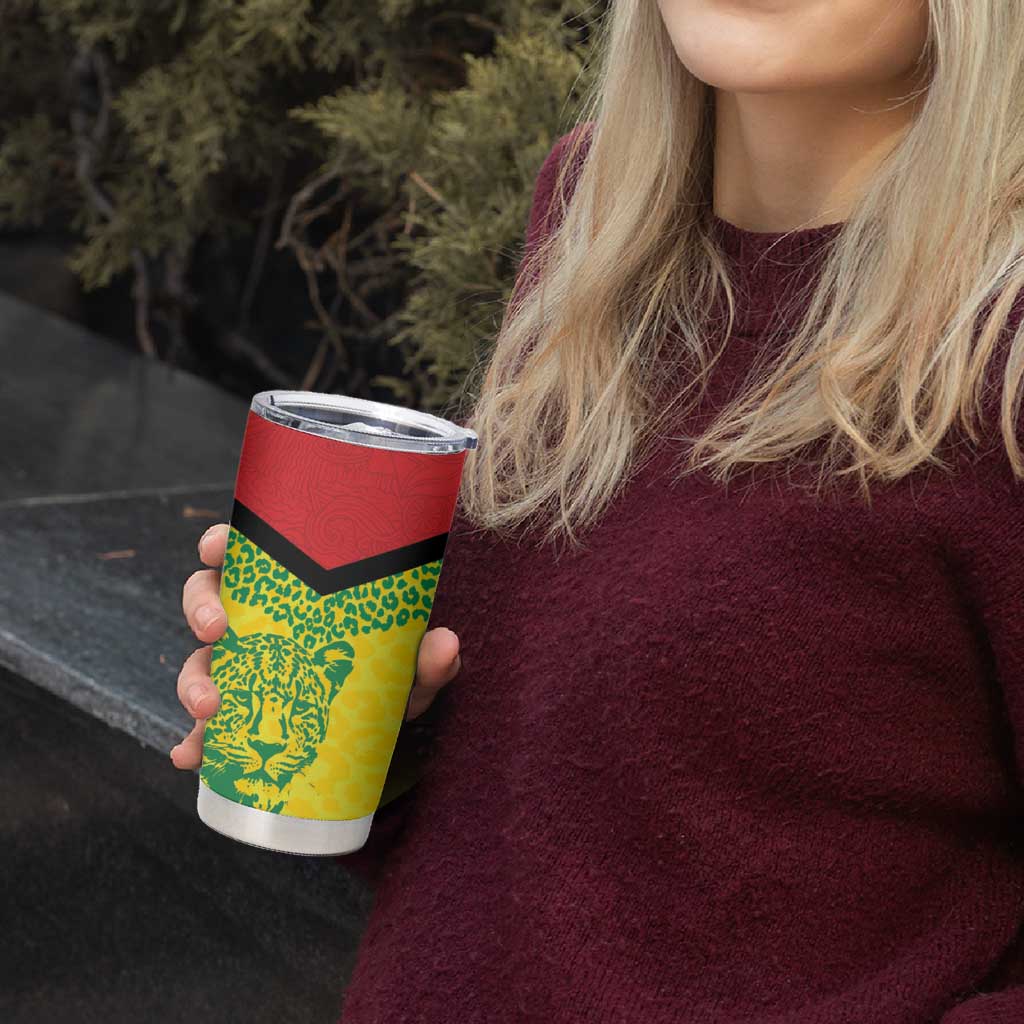 Custom Guyana Golden Jaguars Tumbler Cup Heritage Flame Edition - Wonder Print Shop