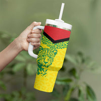 Custom Guyana Golden Jaguars Tumbler With Handle Heritage Flame Edition - Wonder Print Shop