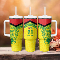 Custom Guyana Golden Jaguars Tumbler With Handle Heritage Flame Edition - Wonder Print Shop