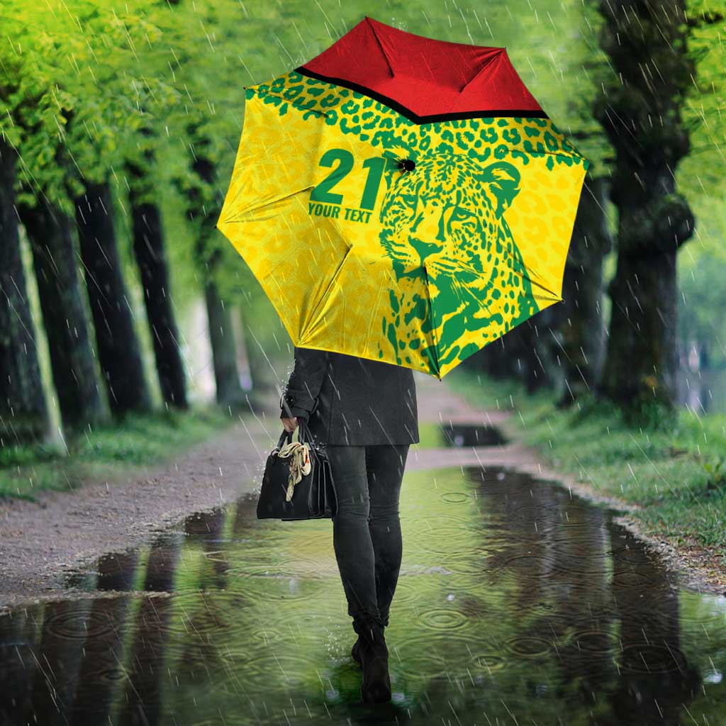 Custom Guyana Golden Jaguars Umbrella Heritage Flame Edition - Wonder Print Shop