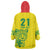 Custom Guyana Golden Jaguars Wearable Blanket Hoodie Heritage Flame Edition - Wonder Print Shop