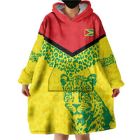 Custom Guyana Golden Jaguars Wearable Blanket Hoodie Heritage Flame Edition - Wonder Print Shop