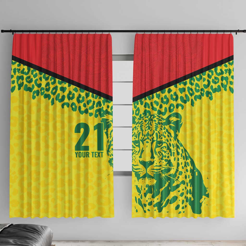Custom Guyana Golden Jaguars Window Curtain Heritage Flame Edition - Wonder Print Shop