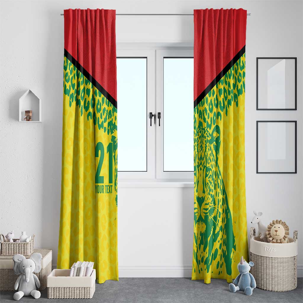 Custom Guyana Golden Jaguars Window Curtain Heritage Flame Edition - Wonder Print Shop