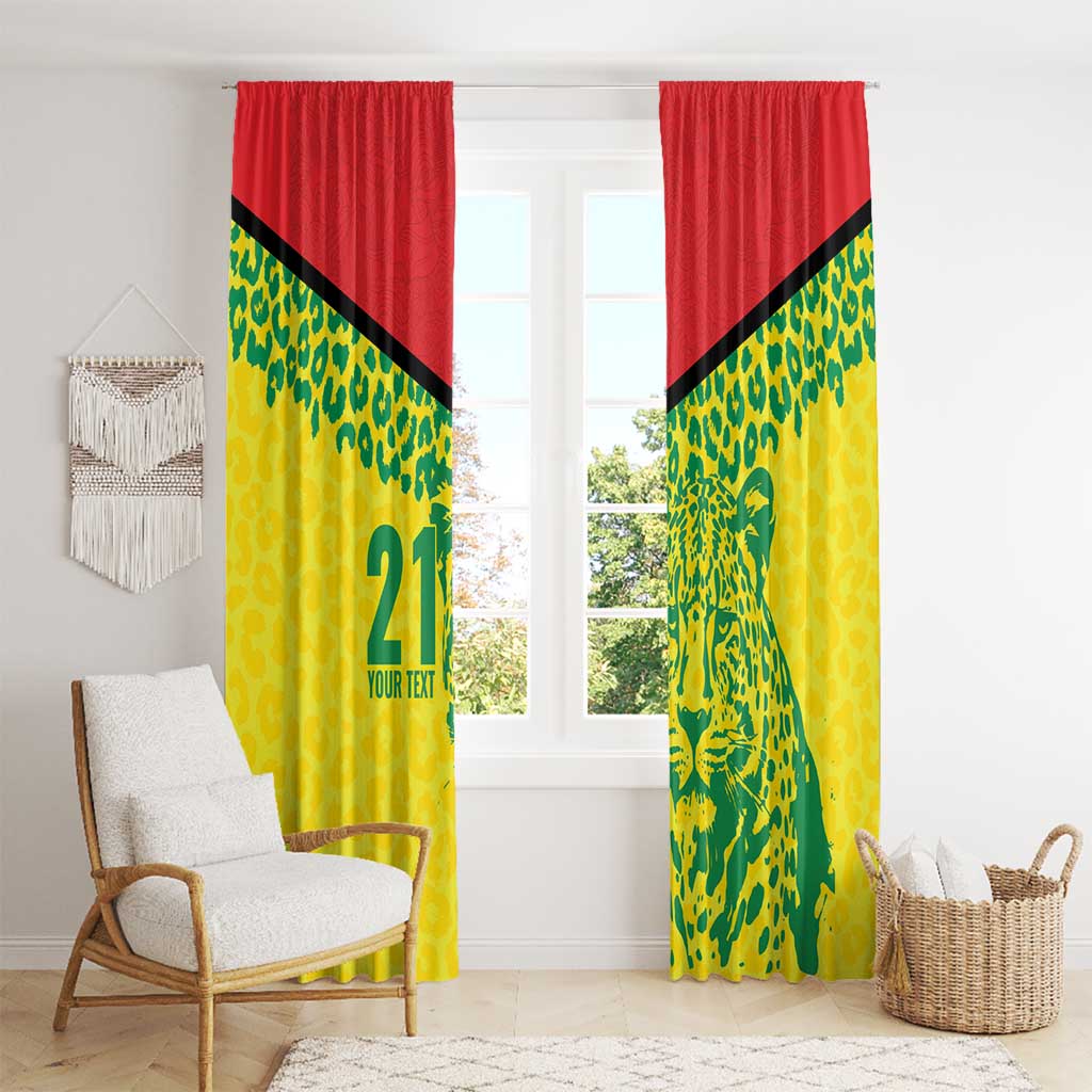Custom Guyana Golden Jaguars Window Curtain Heritage Flame Edition - Wonder Print Shop