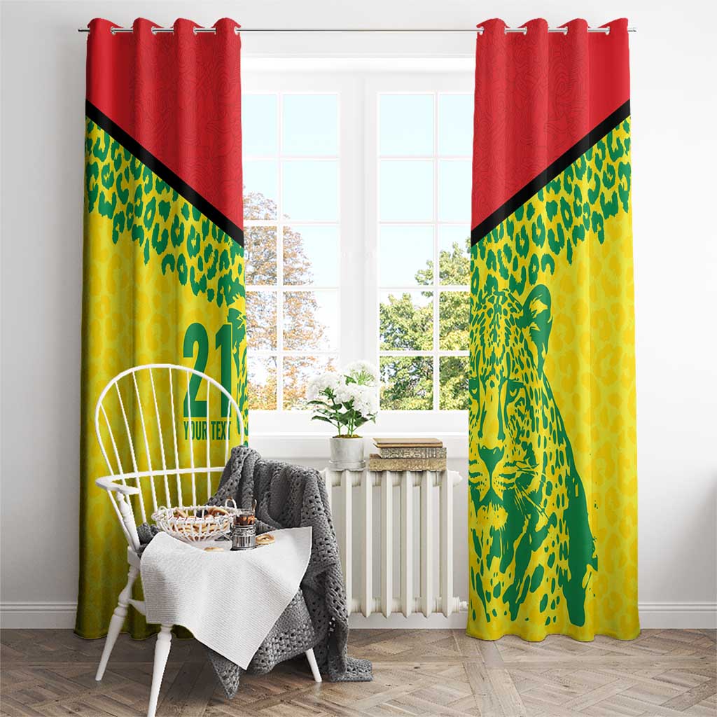 Custom Guyana Golden Jaguars Window Curtain Heritage Flame Edition - Wonder Print Shop