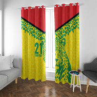 Custom Guyana Golden Jaguars Window Curtain Heritage Flame Edition - Wonder Print Shop