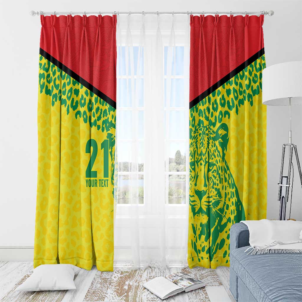 Custom Guyana Golden Jaguars Window Curtain Heritage Flame Edition - Wonder Print Shop