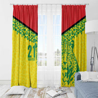 Custom Guyana Golden Jaguars Window Curtain Heritage Flame Edition - Wonder Print Shop
