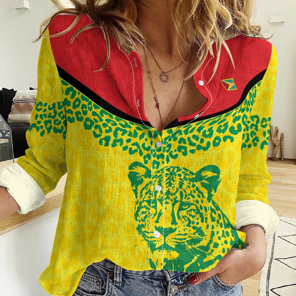 Custom Guyana Golden Jaguars Women Casual Shirt Heritage Flame Edition - Wonder Print Shop