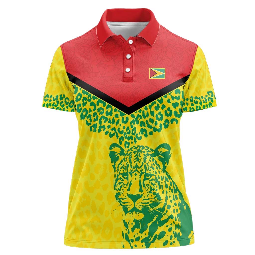 Custom Guyana Golden Jaguars Women Polo Shirt Heritage Flame Edition - Wonder Print Shop