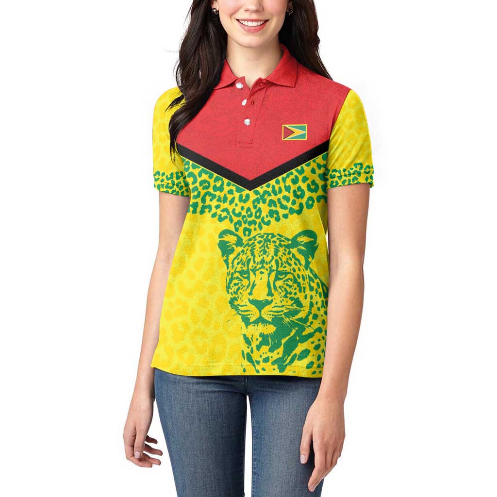 Custom Guyana Golden Jaguars Women Polo Shirt Heritage Flame Edition - Wonder Print Shop