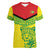 Custom Guyana Golden Jaguars Women V-Neck T-Shirt Heritage Flame Edition - Wonder Print Shop