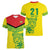 Custom Guyana Golden Jaguars Women V-Neck T-Shirt Heritage Flame Edition - Wonder Print Shop