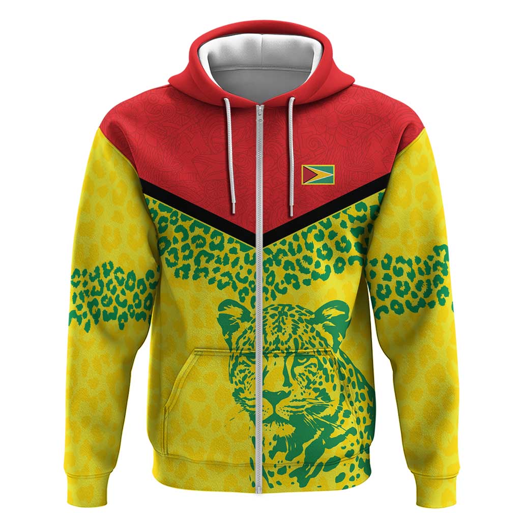 Custom Guyana Golden Jaguars Zip Hoodie Heritage Flame Edition - Wonder Print Shop