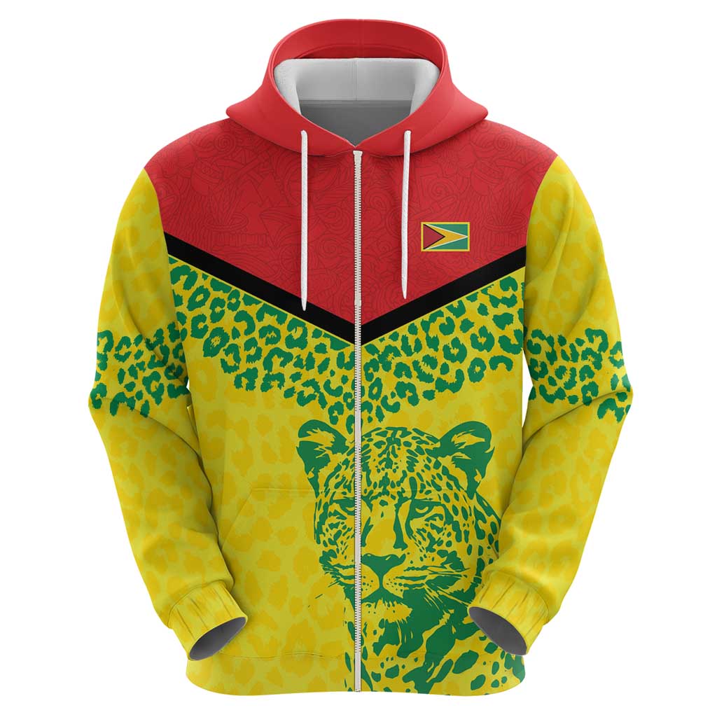 Custom Guyana Golden Jaguars Zip Hoodie Heritage Flame Edition - Wonder Print Shop