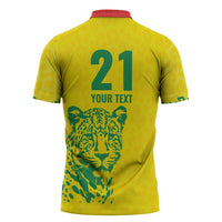 Custom Guyana Golden Jaguars Zipper Polo Shirt Heritage Flame Edition - Wonder Print Shop