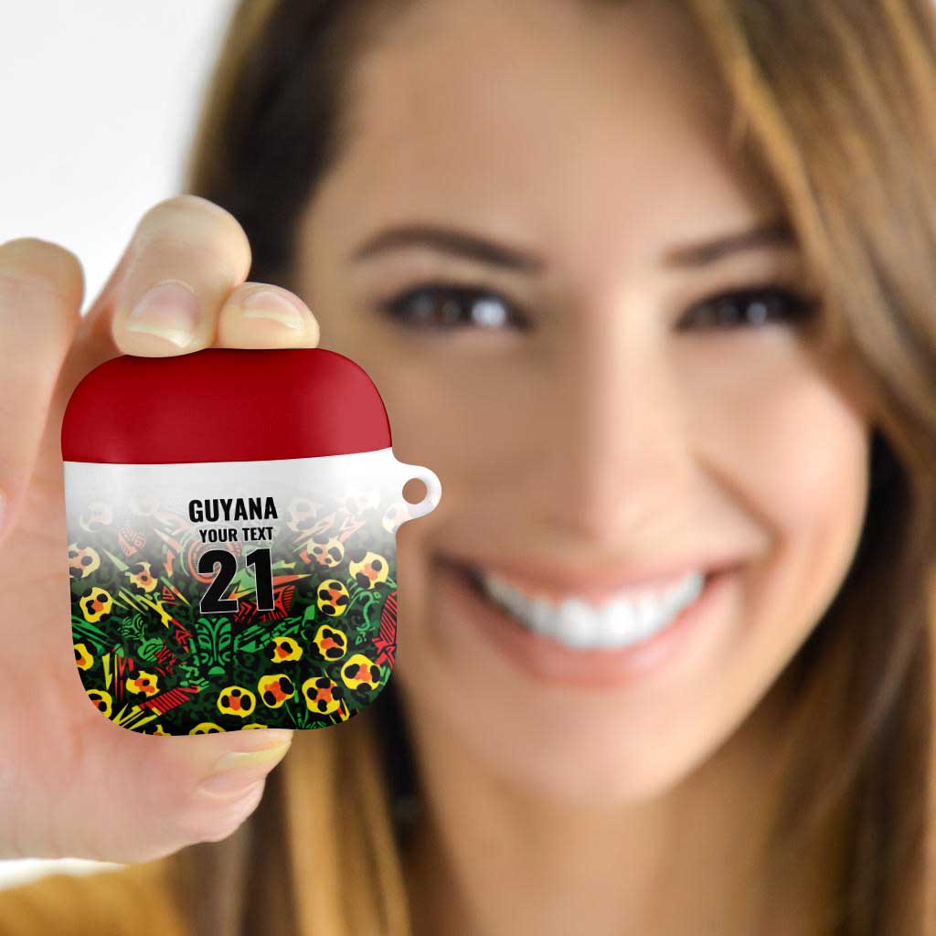 Custom Guyana Football AirPods Case Spirit of the Jaguar - White - Wonder Print Shop