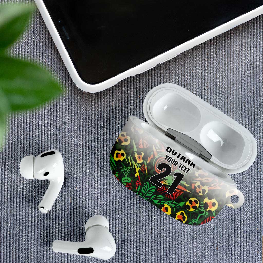 Custom Guyana Football AirPods Case Spirit of the Jaguar - White - Wonder Print Shop