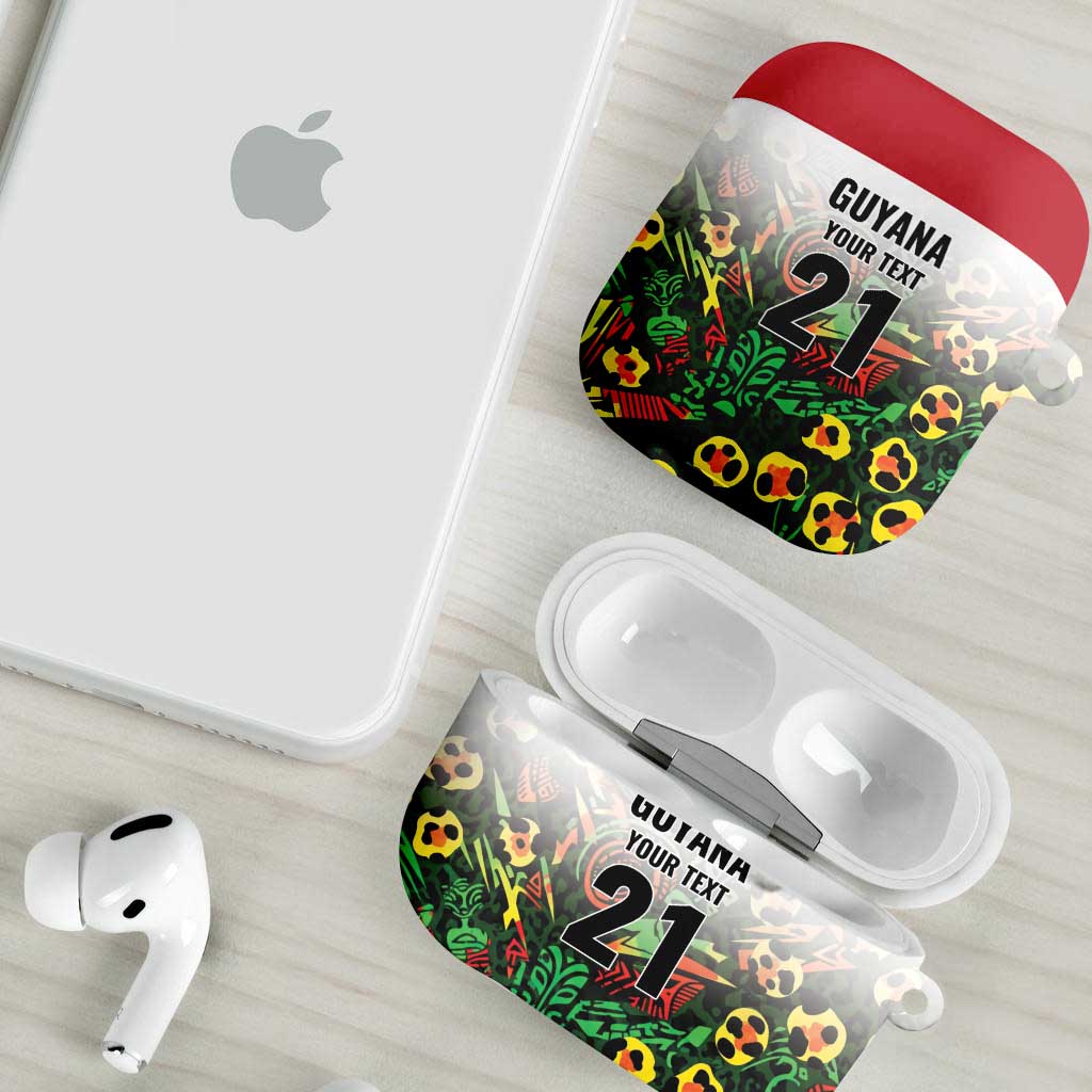 Custom Guyana Football AirPods Case Spirit of the Jaguar - White - Wonder Print Shop