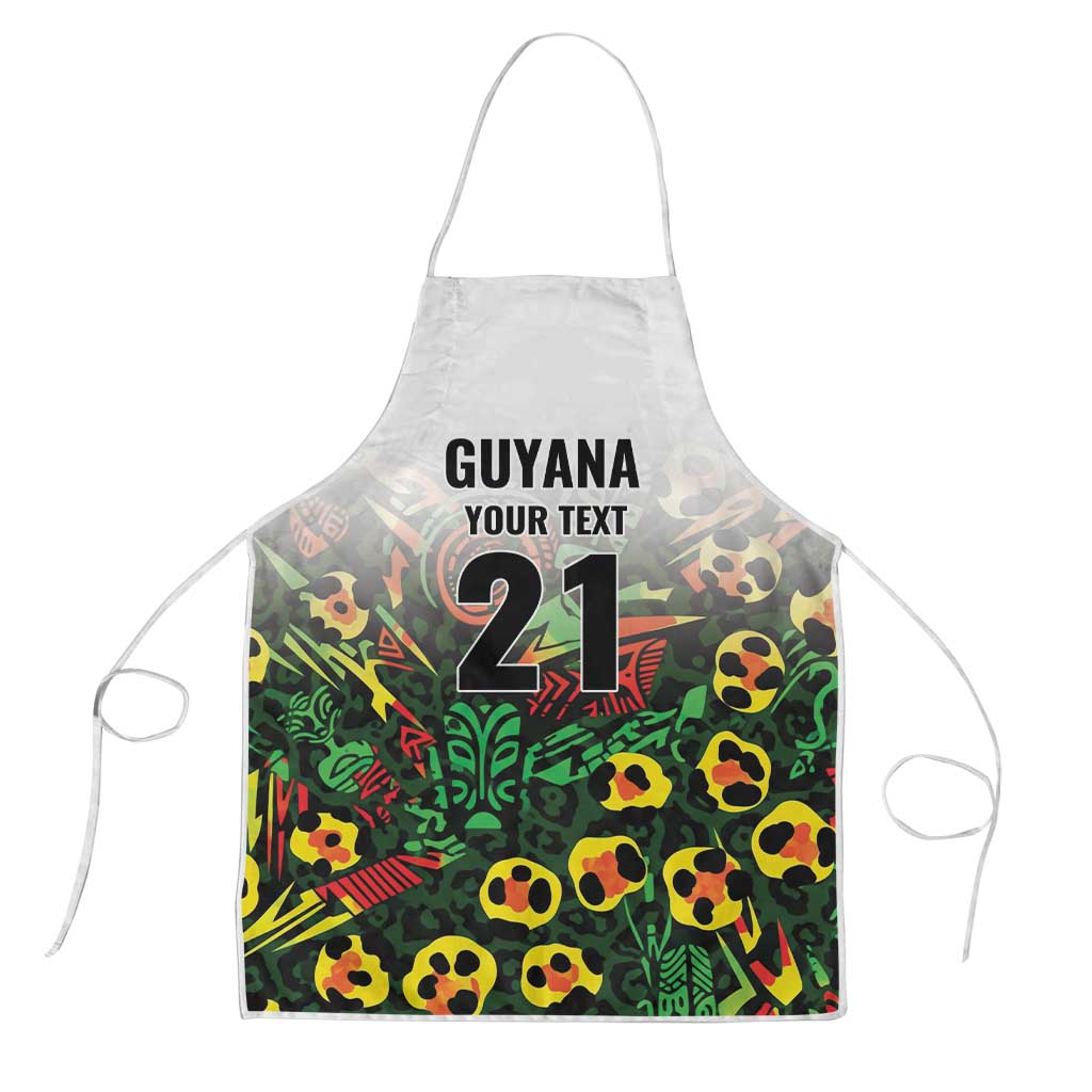 Custom Guyana Football Apron Spirit of the Jaguar - White - Wonder Print Shop