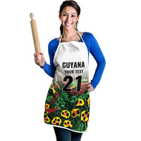Custom Guyana Football Apron Spirit of the Jaguar - White - Wonder Print Shop