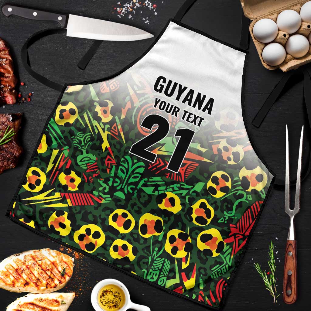 Custom Guyana Football Apron Spirit of the Jaguar - White - Wonder Print Shop
