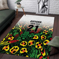 Custom Guyana Football Area Rug Spirit of the Jaguar - White - Wonder Print Shop