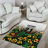 Custom Guyana Football Area Rug Spirit of the Jaguar - White - Wonder Print Shop