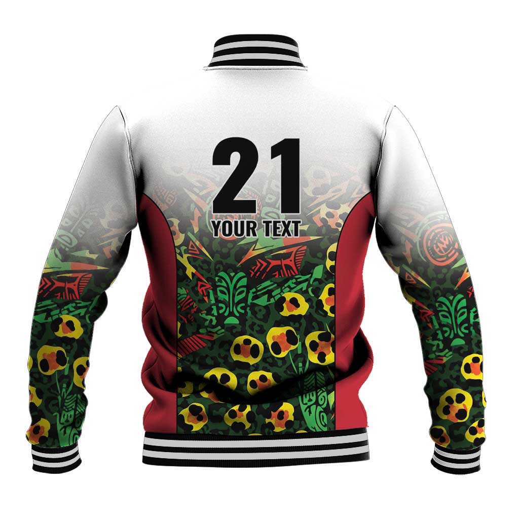 Custom Guyana Football Baseball Jacket Spirit of the Jaguar - White - Wonder Print Shop