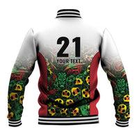 Custom Guyana Football Baseball Jacket Spirit of the Jaguar - White - Wonder Print Shop