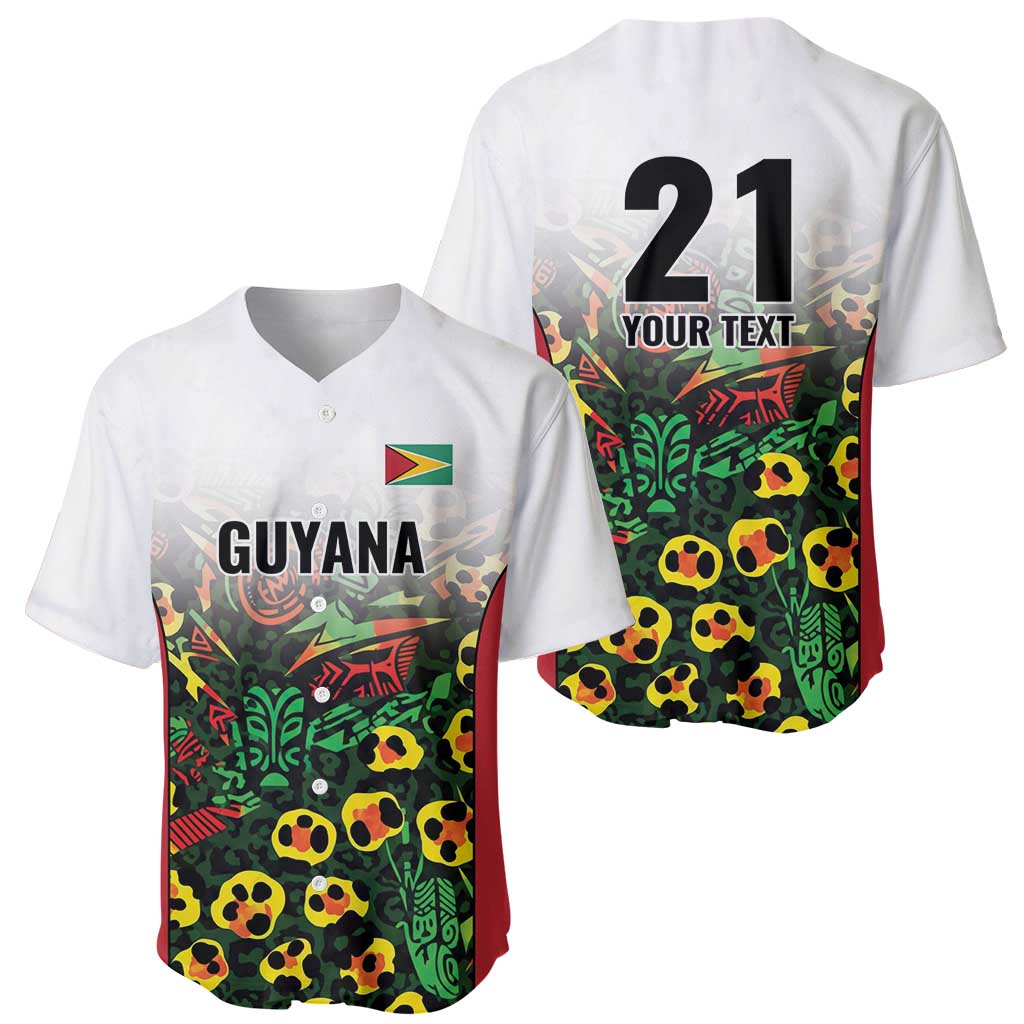 Custom Guyana Football Baseball Jersey Spirit of the Jaguar - White - Wonder Print Shop