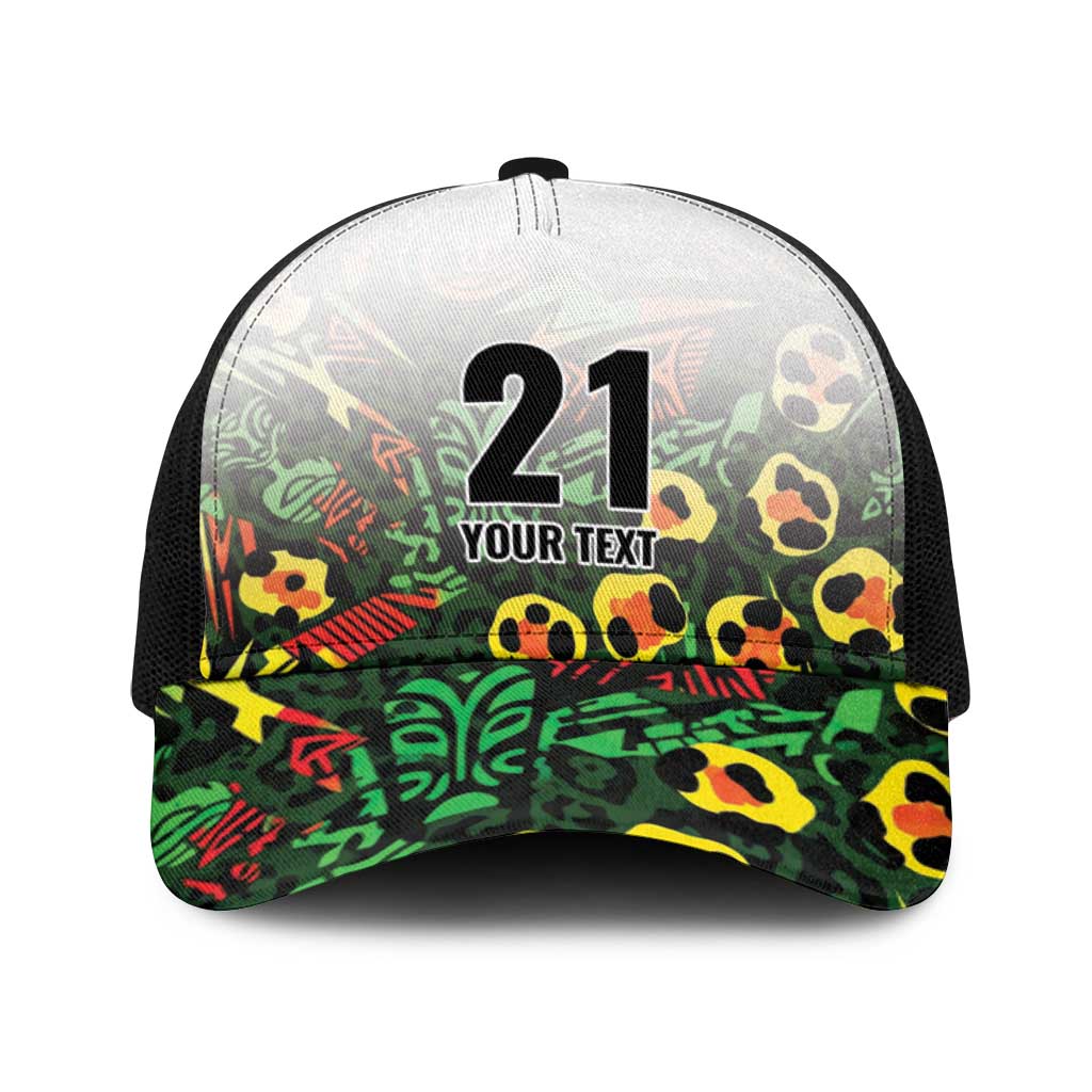 Custom Guyana Football Baseball Net Cap Spirit of the Jaguar - White - Wonder Print Shop