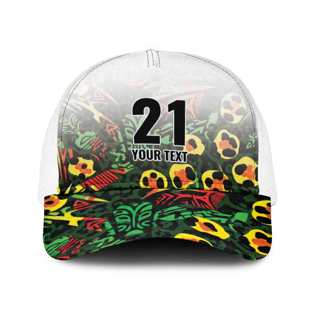 Custom Guyana Football Baseball Net Cap Spirit of the Jaguar - White - Wonder Print Shop