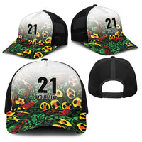 Custom Guyana Football Baseball Net Cap Spirit of the Jaguar - White - Wonder Print Shop
