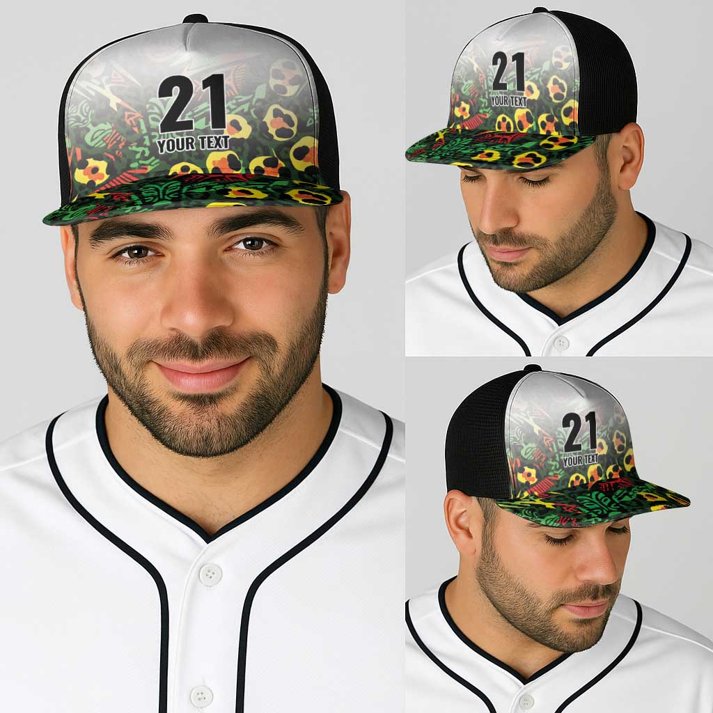 Custom Guyana Football Baseball Net Cap Spirit of the Jaguar - White - Wonder Print Shop