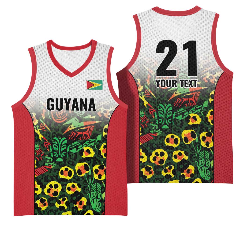 Custom Guyana Football Basketball Jersey Spirit of the Jaguar - White - Wonder Print Shop