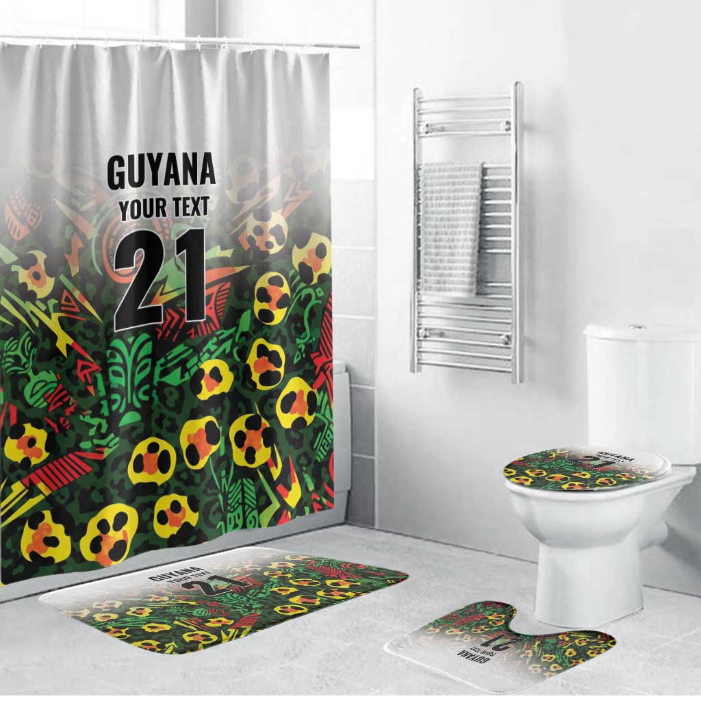 Custom Guyana Football Bathroom Set Spirit of the Jaguar - White - Wonder Print Shop