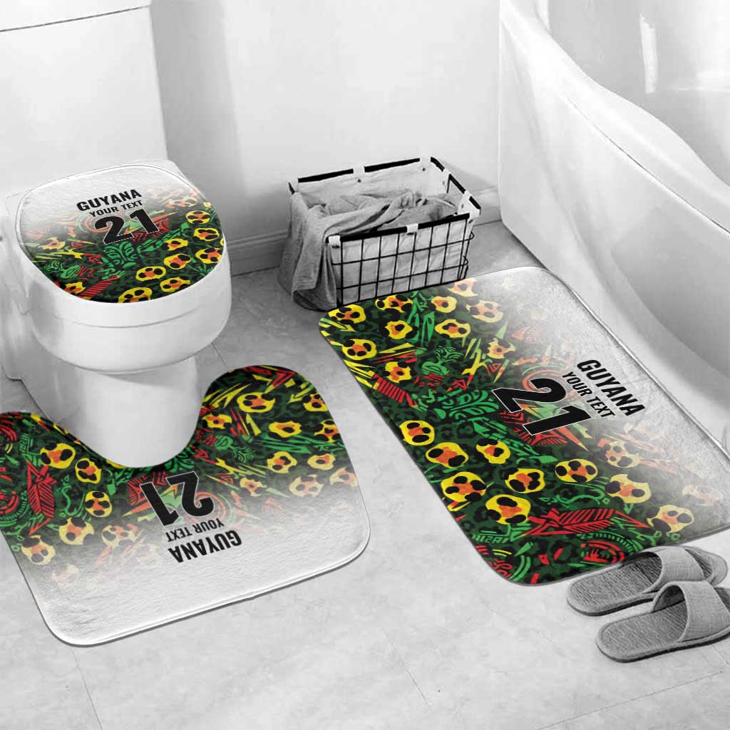 Custom Guyana Football Bathroom Set Spirit of the Jaguar - White - Wonder Print Shop