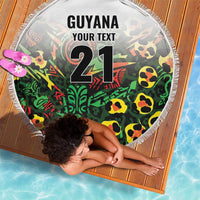 Custom Guyana Football Beach Blanket Spirit of the Jaguar - White - Wonder Print Shop