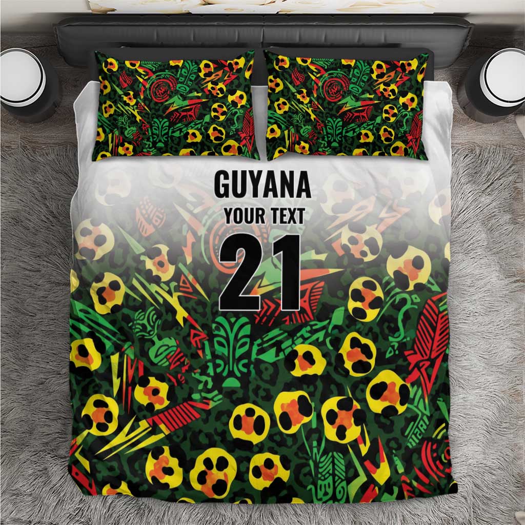 Custom Guyana Football Bedding Set Spirit of the Jaguar - White - Wonder Print Shop