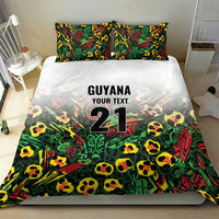 Custom Guyana Football Bedding Set Spirit of the Jaguar - White - Wonder Print Shop